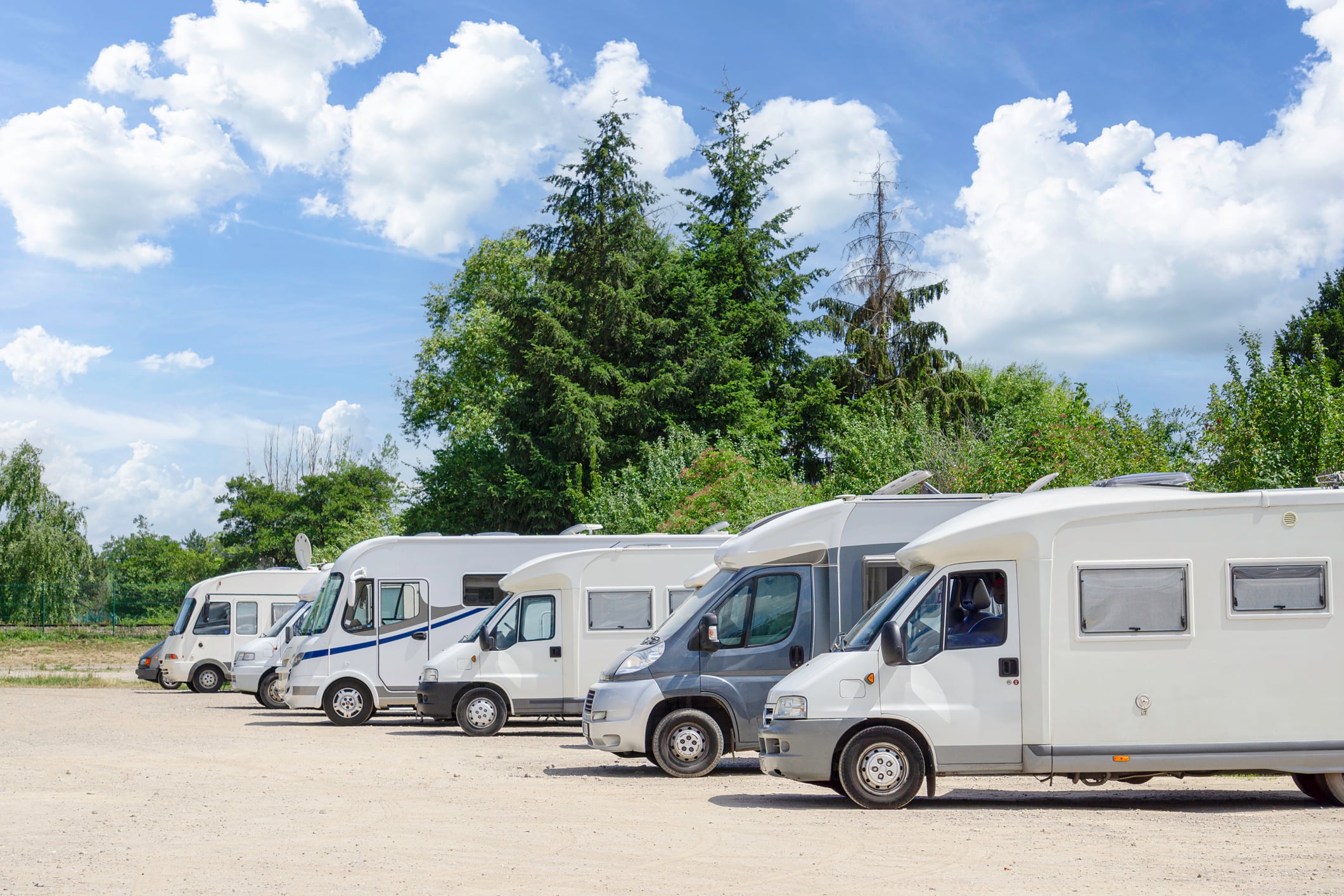 RVs in a row