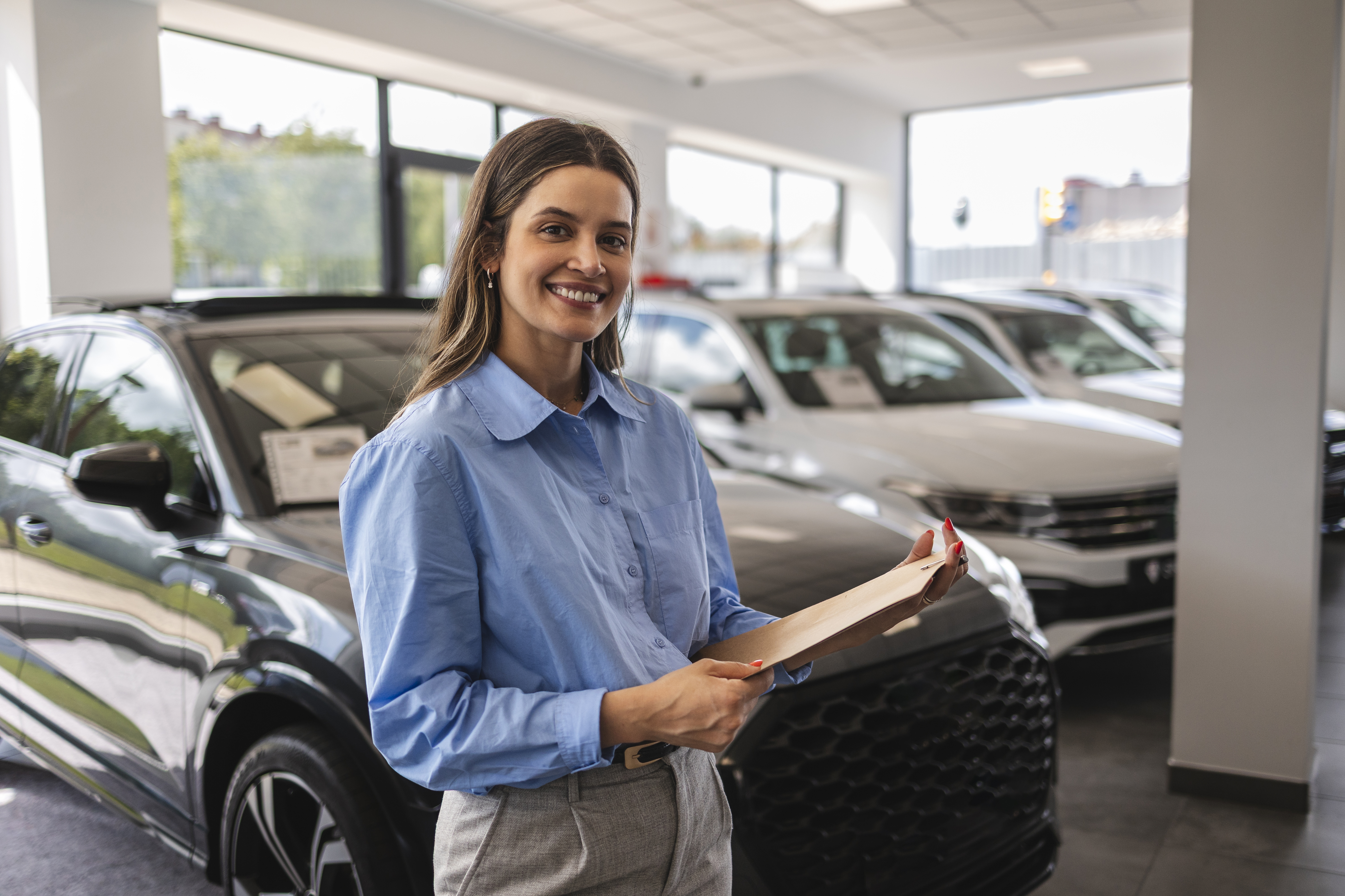 Woman in showroom
